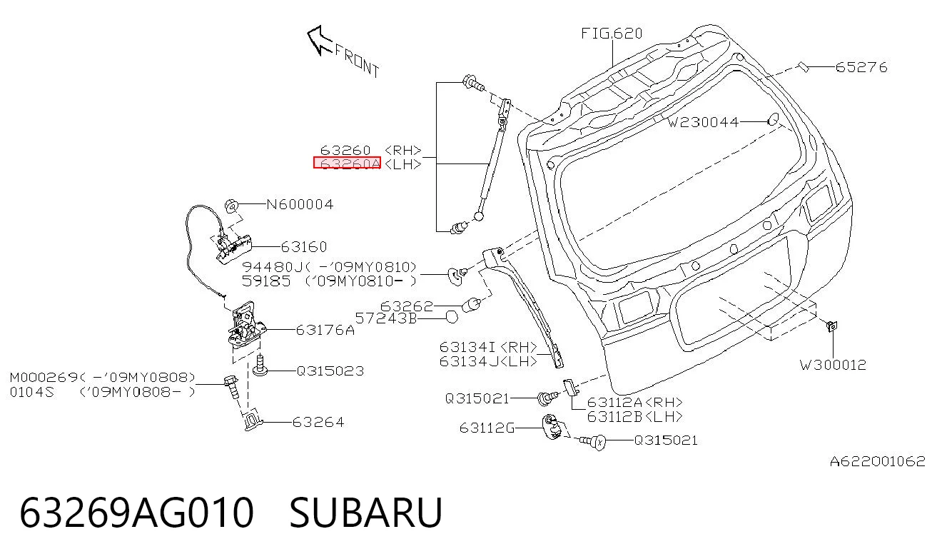 63269AG010 Subaru Amortiguador de porton