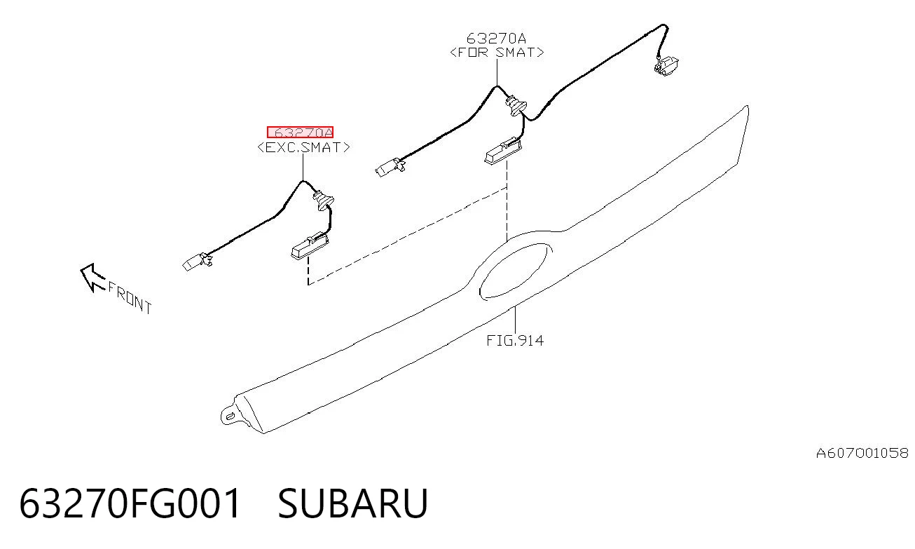 63270FG001 Subaru Botón interior de apertura de maletero