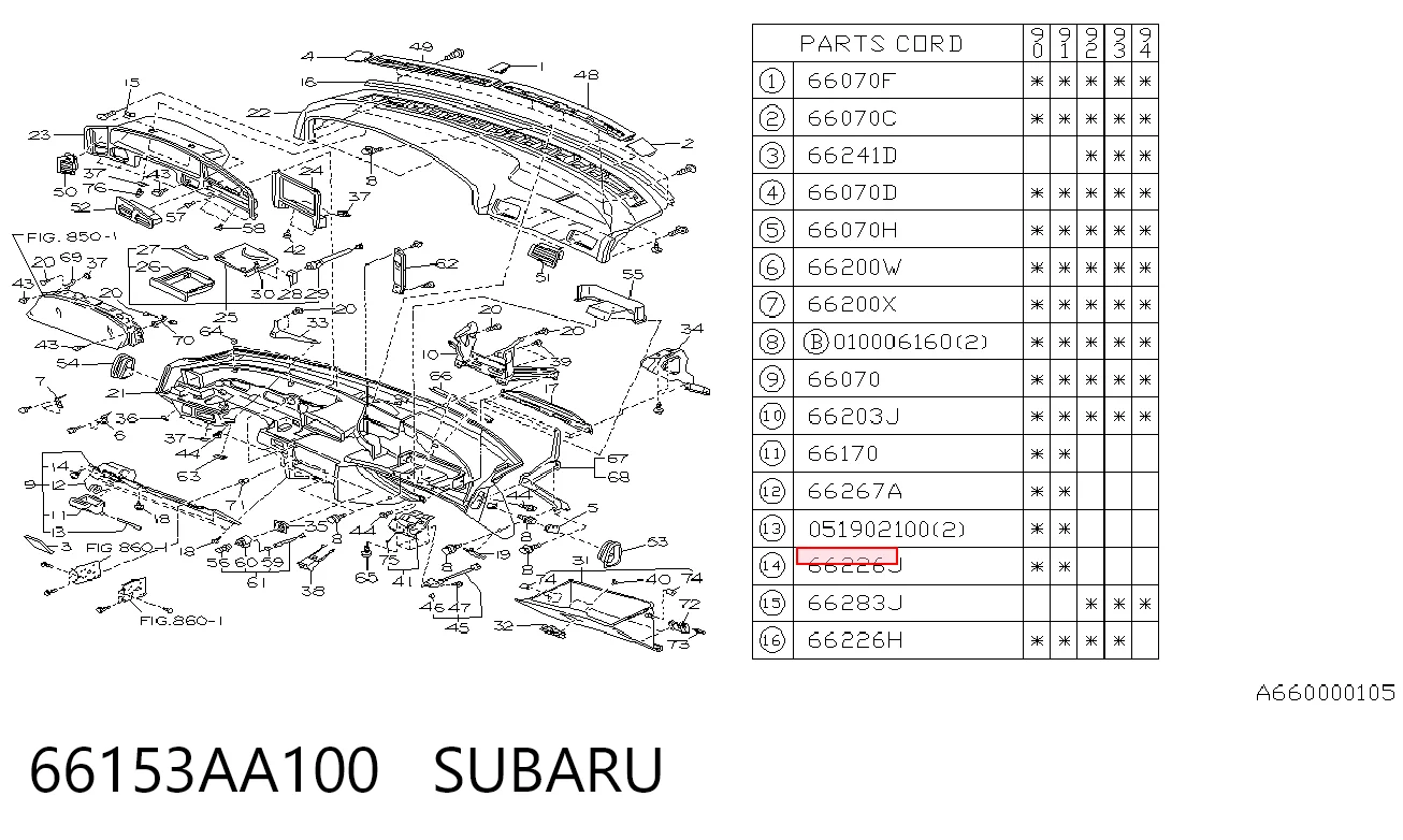 66153AA100 Subaru