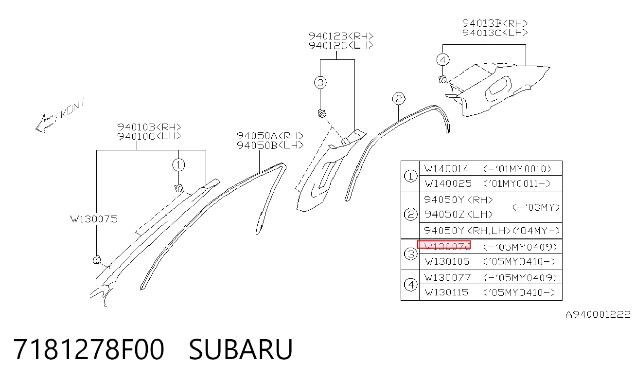 7181278F00 Subaru