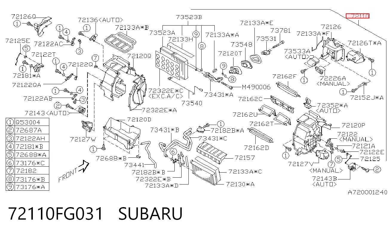 72110FG031 Subaru