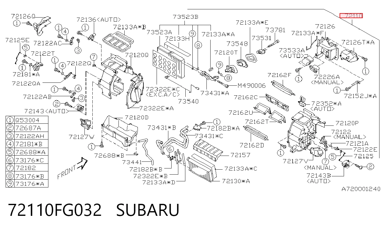 72110FG032 Subaru