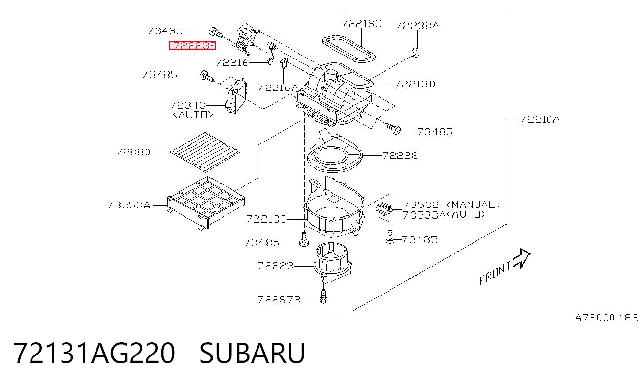 Actuador de compuerta de la calefacción para Subaru Outback B13, BP