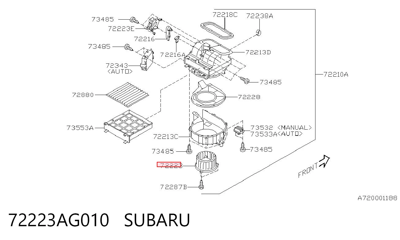 Ventilador de habitáculo para Subaru Outback III B13, BP