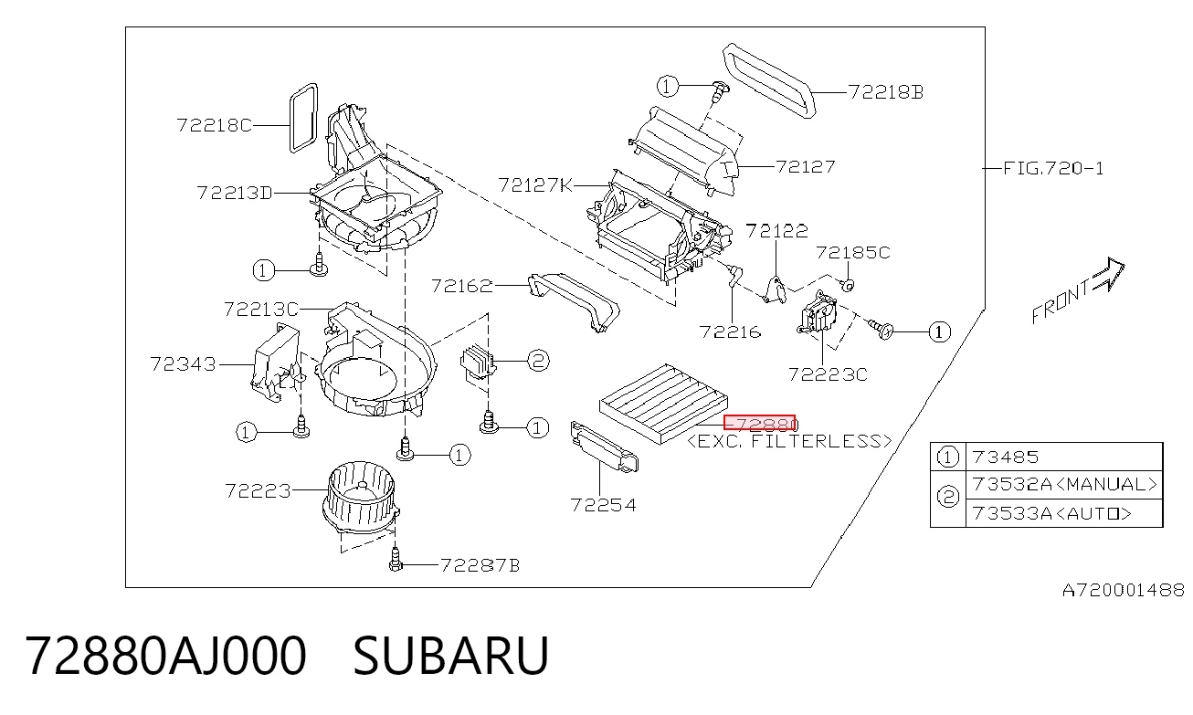 72880AJ000 Subaru Filtro antipolen