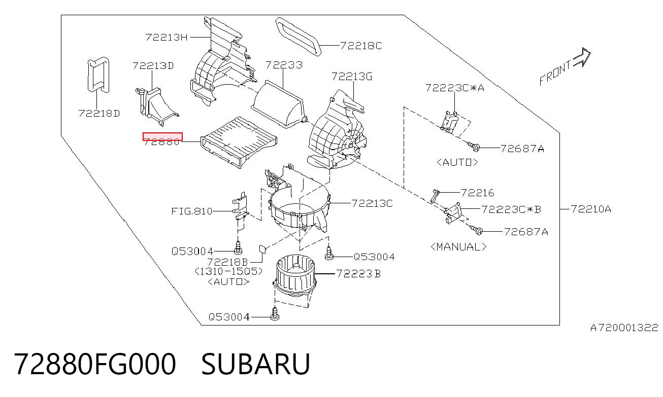 72880FG000 Subaru Filtro antipolen