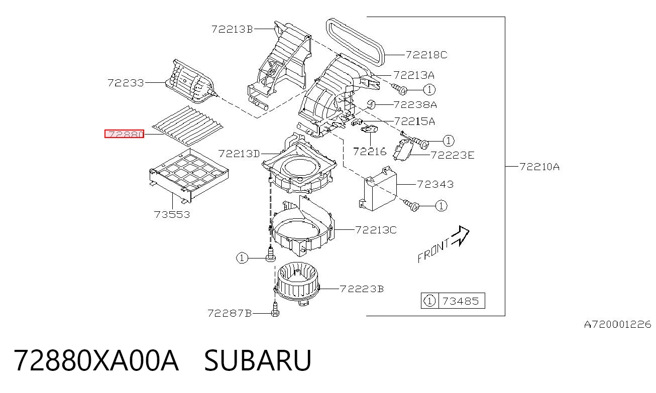 72880XA00A Subaru Filtro antipolen