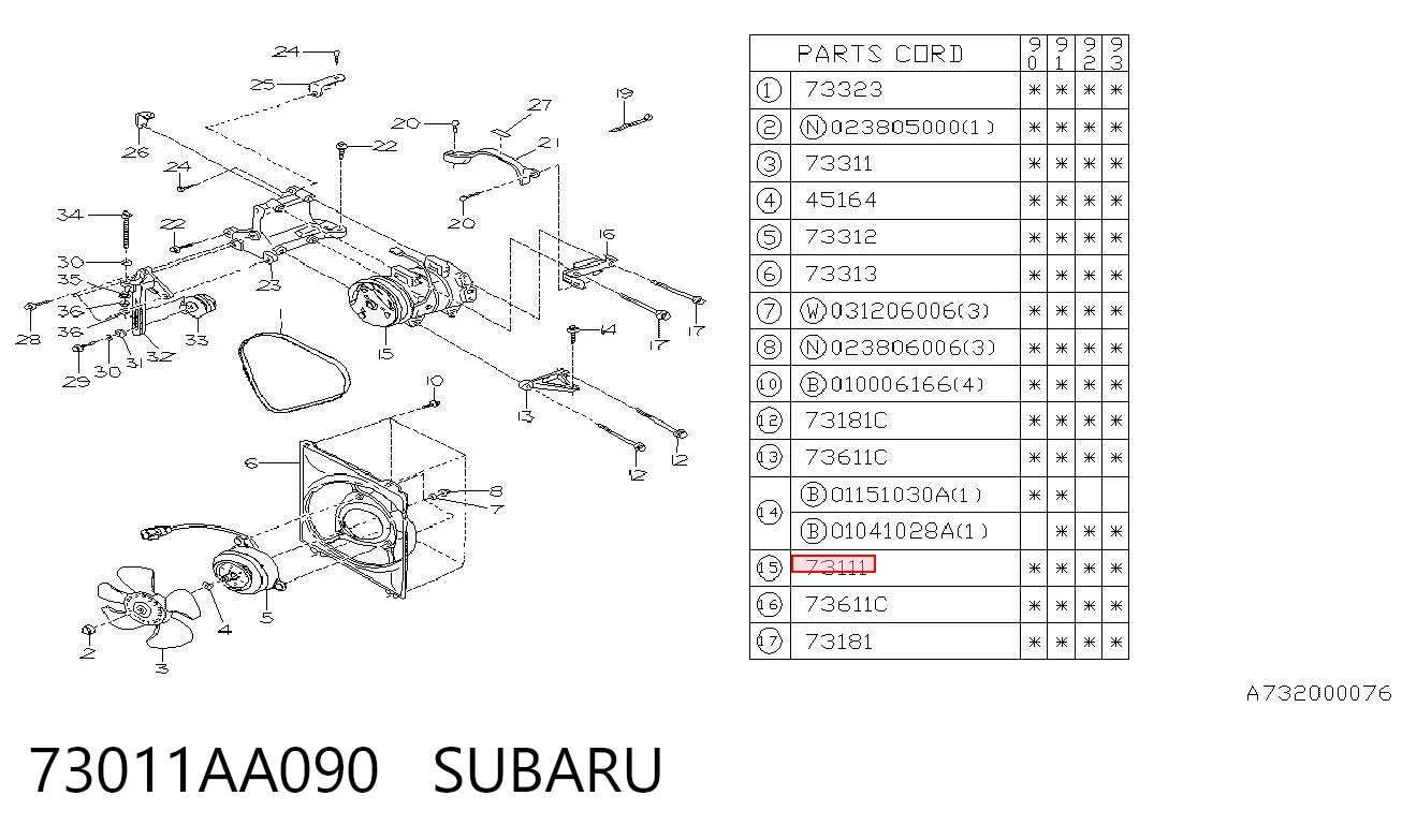 Compresor climatizador para Subaru Legacy I BC
