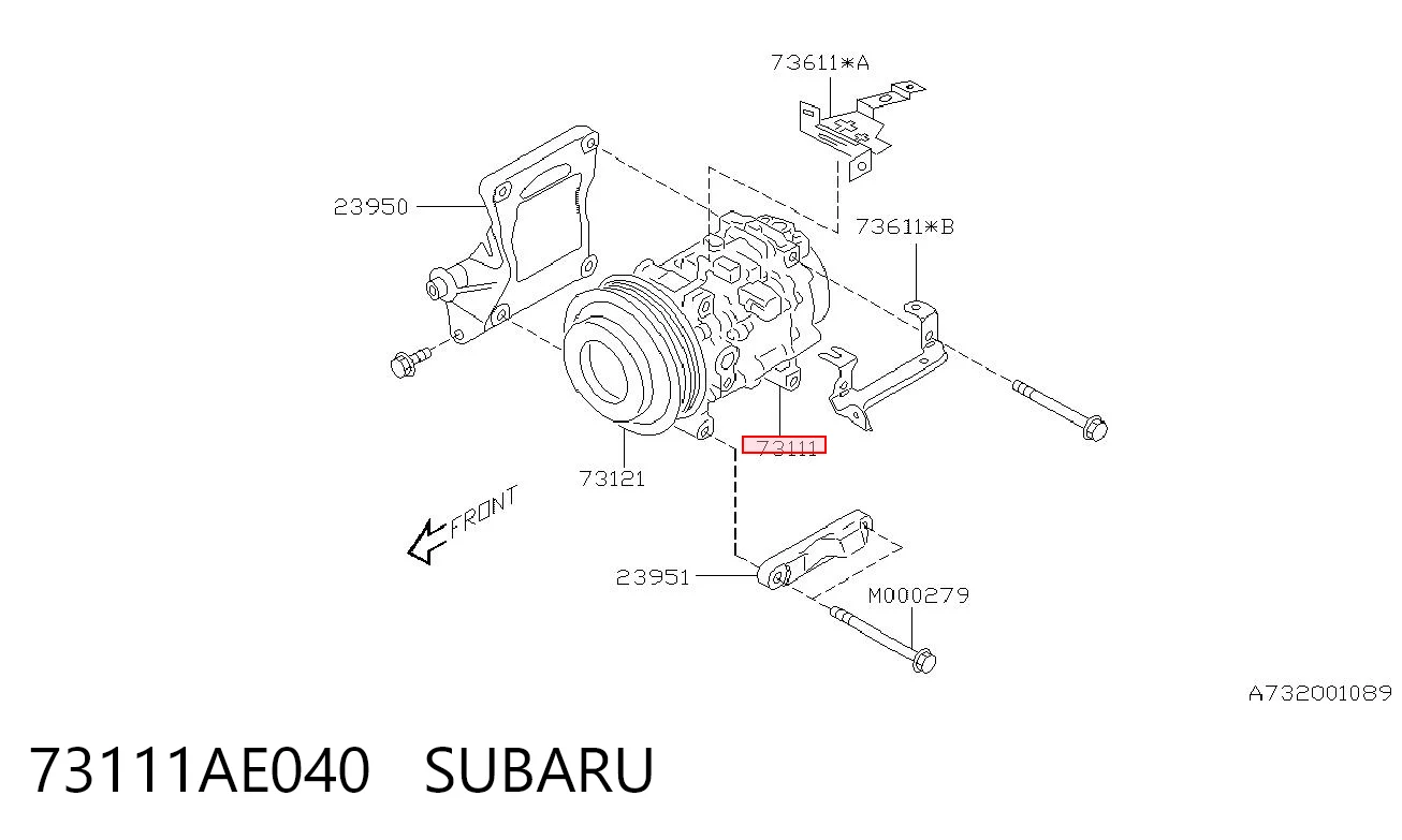 73111AE040 Subaru Compresor climatizador