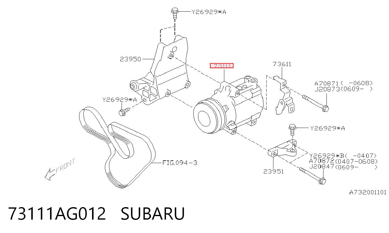 73111AG012 Subaru Compresor climatizador