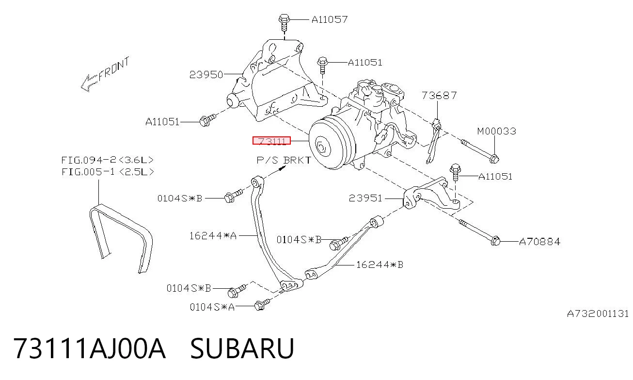 73111AJ00A Subaru Compresor climatizador