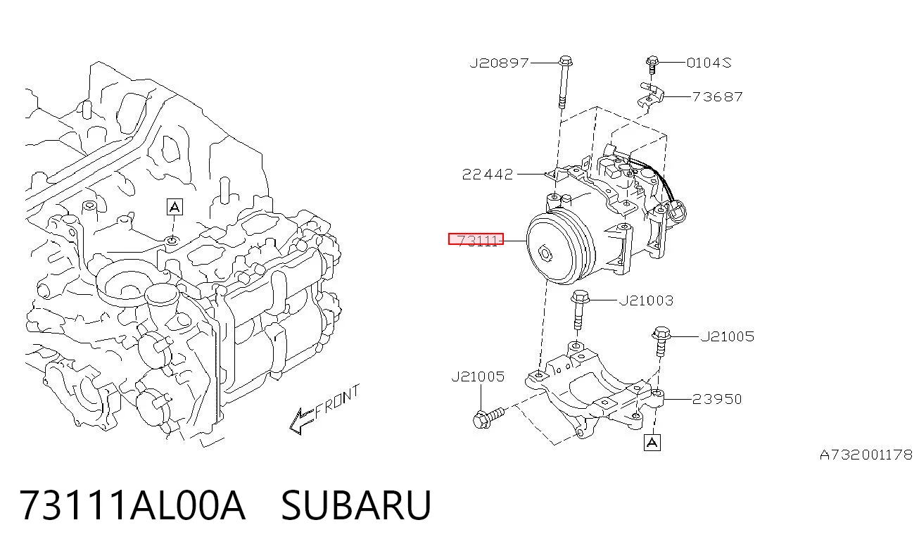 73111AL00A Subaru Compresor climatizador
