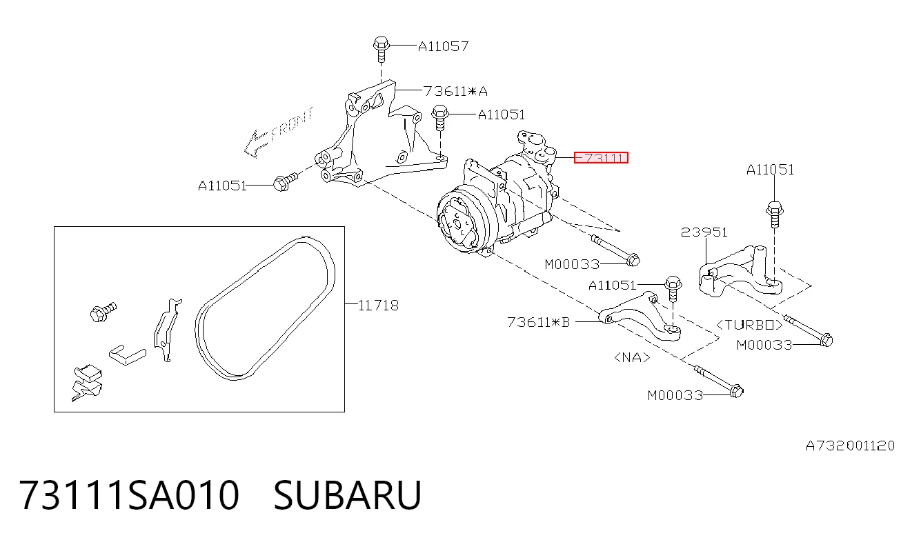 73111SA010 Subaru Compresor climatizador