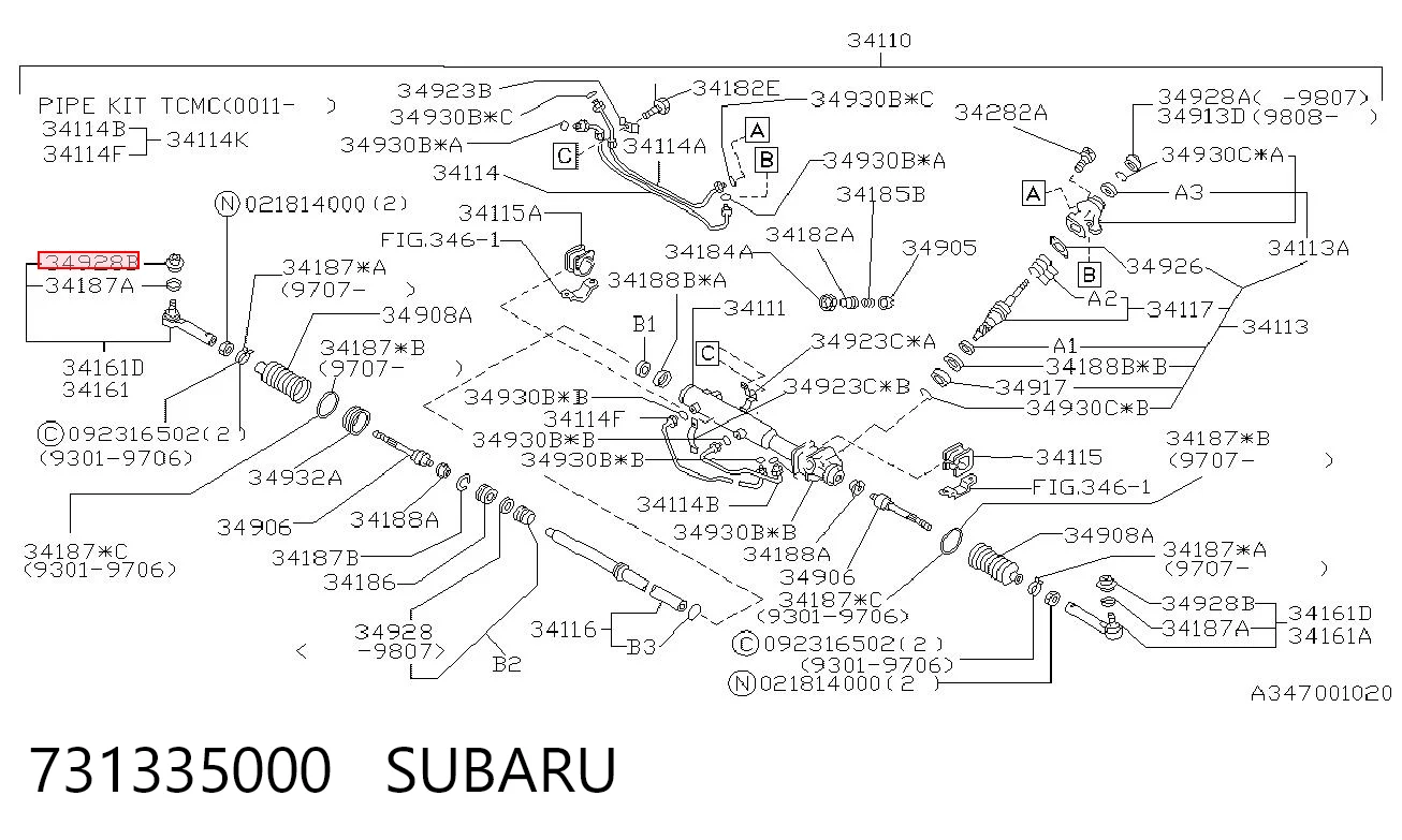 731335000 Subaru Guardapolvo de rótula de dirección