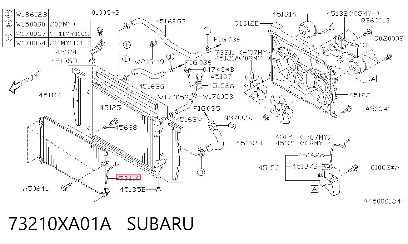 73210XA01A Subaru Radiador de aire acondicionado