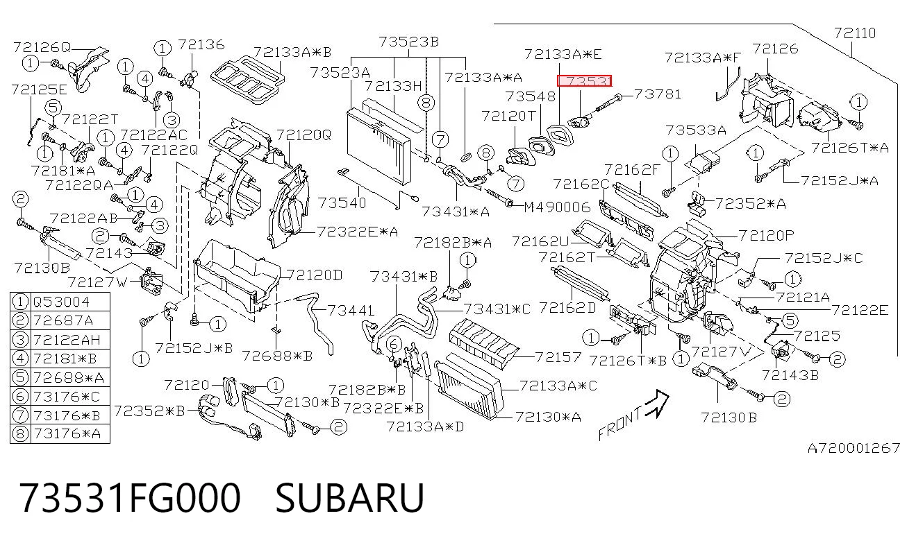 73531FG000 Subaru Válvula TRV del aire acondicionado