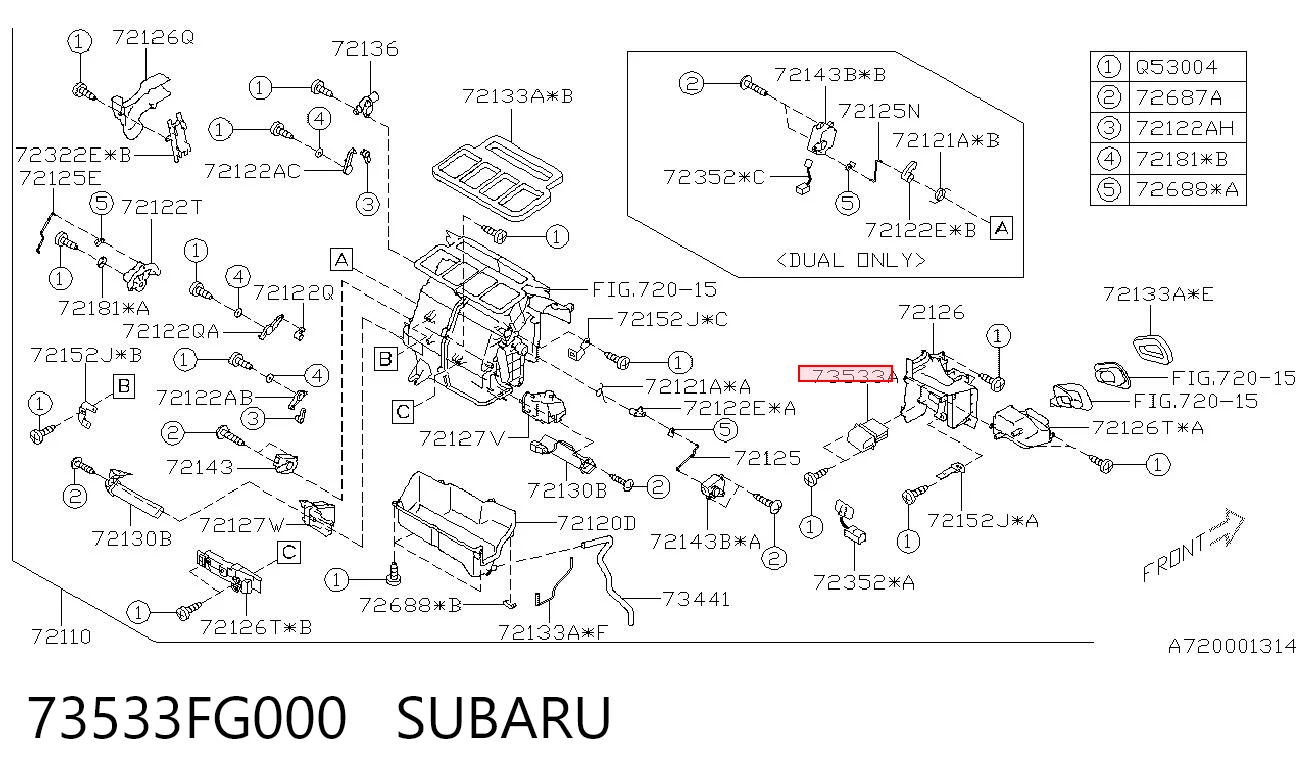 73533FG000 Subaru Resistencia de calefacción