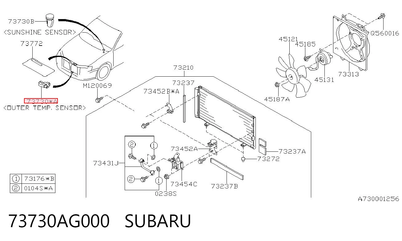73730AG000 Subaru Sensor de temperatura ambiente