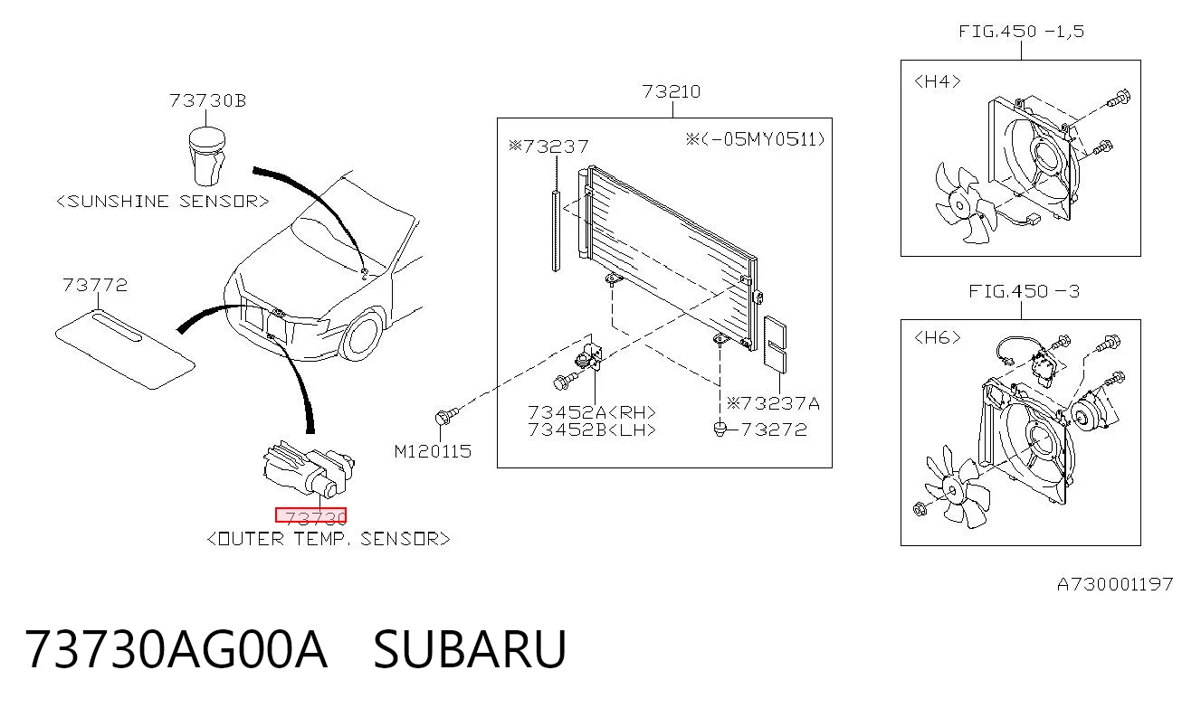 73730AG00A Subaru Sensor de temperatura ambiente