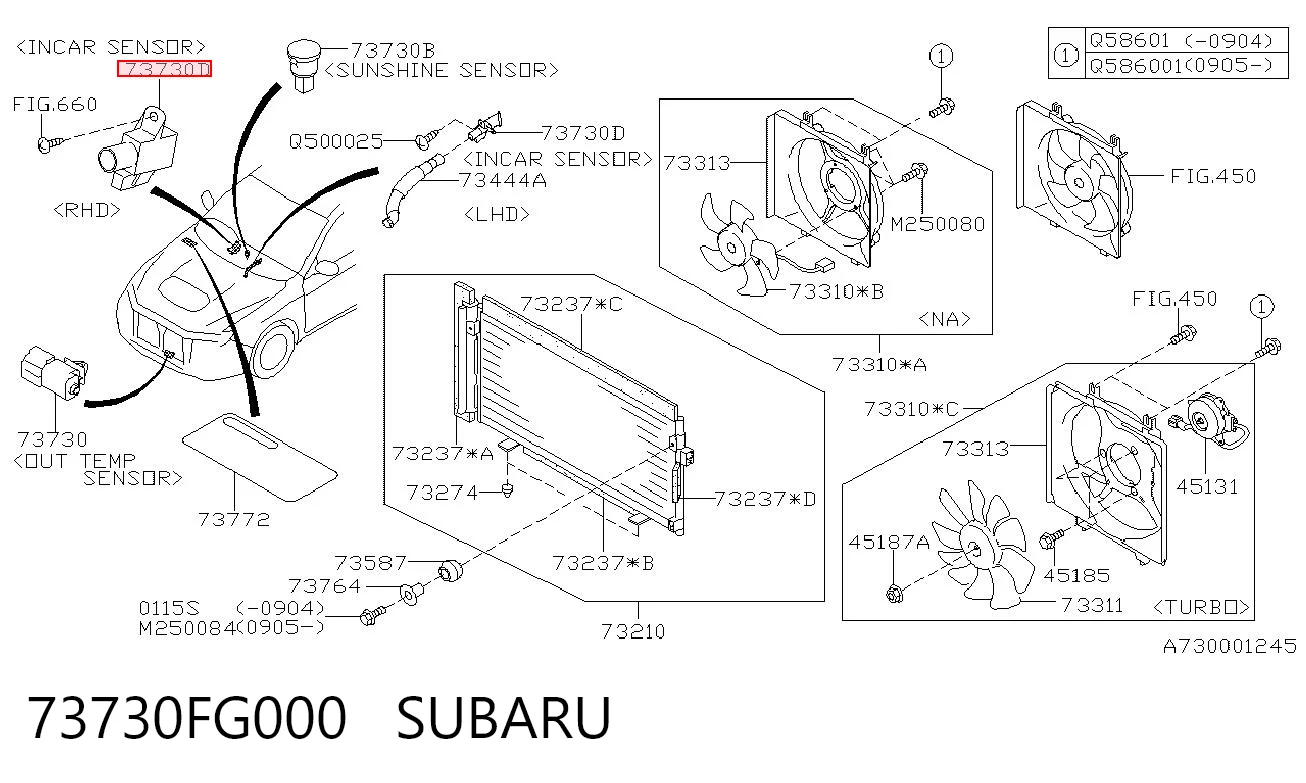Sensor de la temperatura interior para Subaru Forester S12, SH