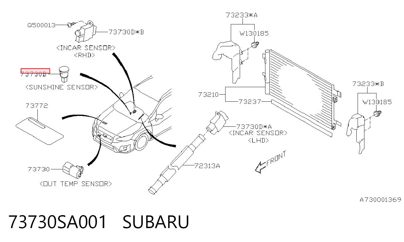 73730SA001 Subaru Sensor de luz