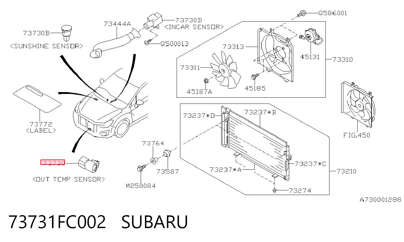 73731FC002 Subaru Sensor de temperatura ambiente