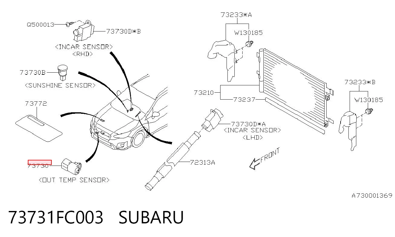73731FC003 Subaru Sensor de temperatura ambiente
