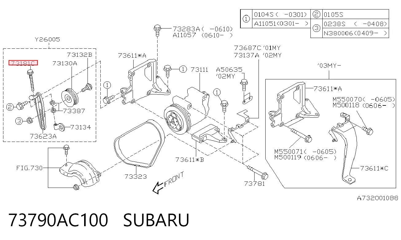 73790AC100 Subaru Bomba refrigerante coche