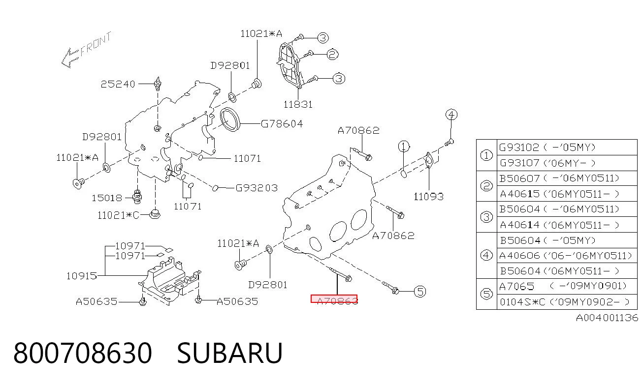 800708630 Subaru 