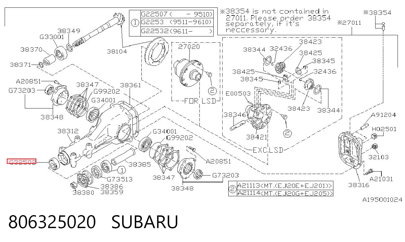 806325020 Subaru