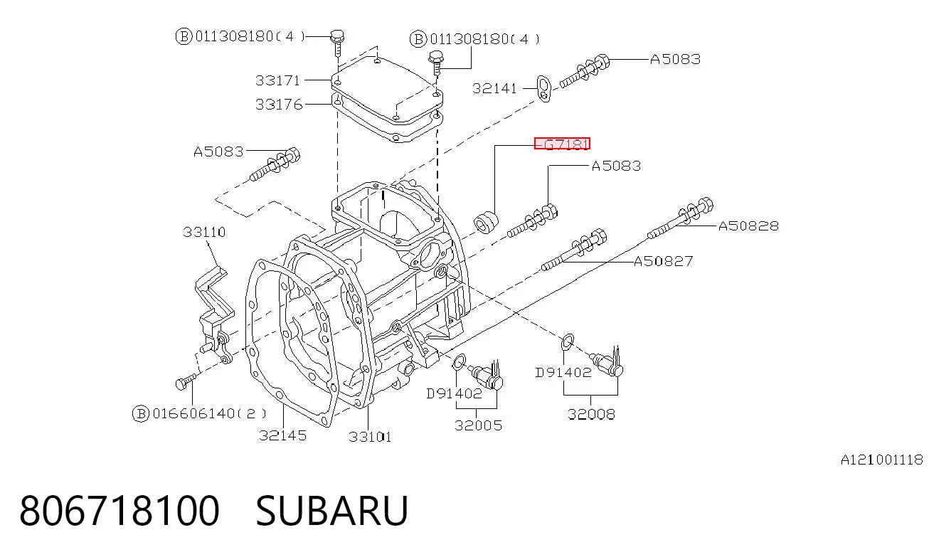 806718100 Subaru Retén del vástago del cambio de la caja de cambios