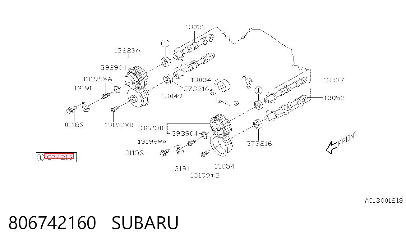 Retén delantero del árbol de levas para Subaru Forester II S11, SG