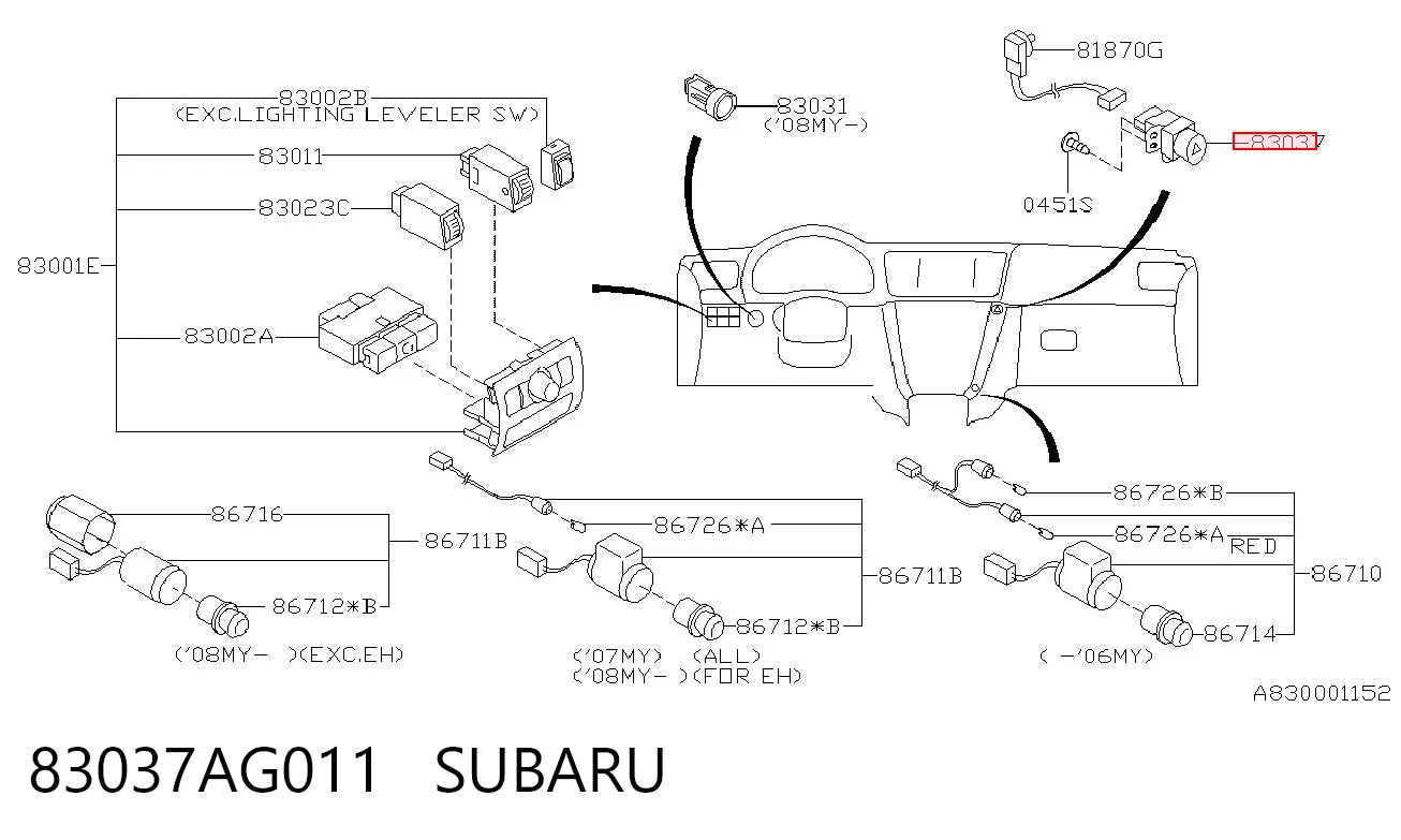 Comprar Botón de emergencia Subaru Outback  B13, BP a bajo precio