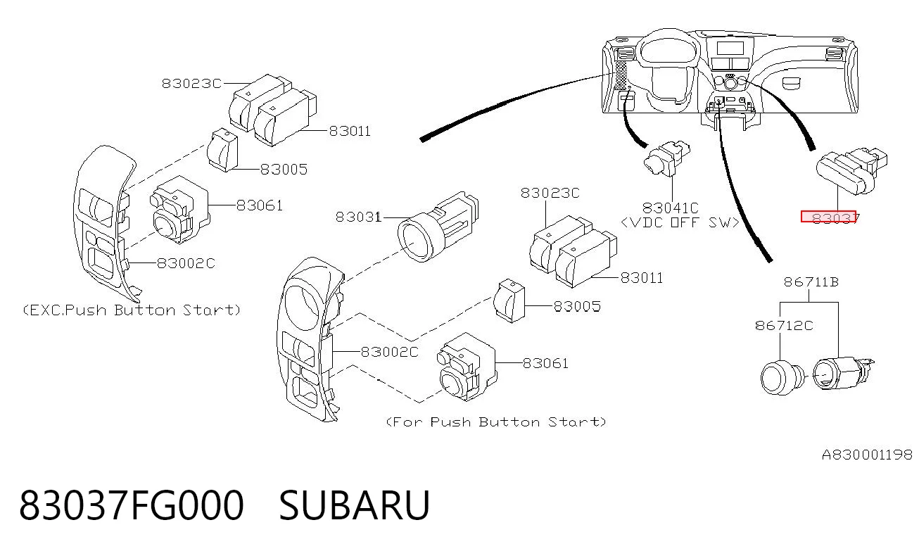 Comprar Botón de emergencia Subaru Impreza III GH a bajo precio