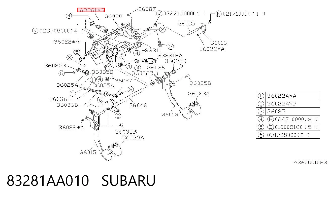 83281AA010 Subaru 