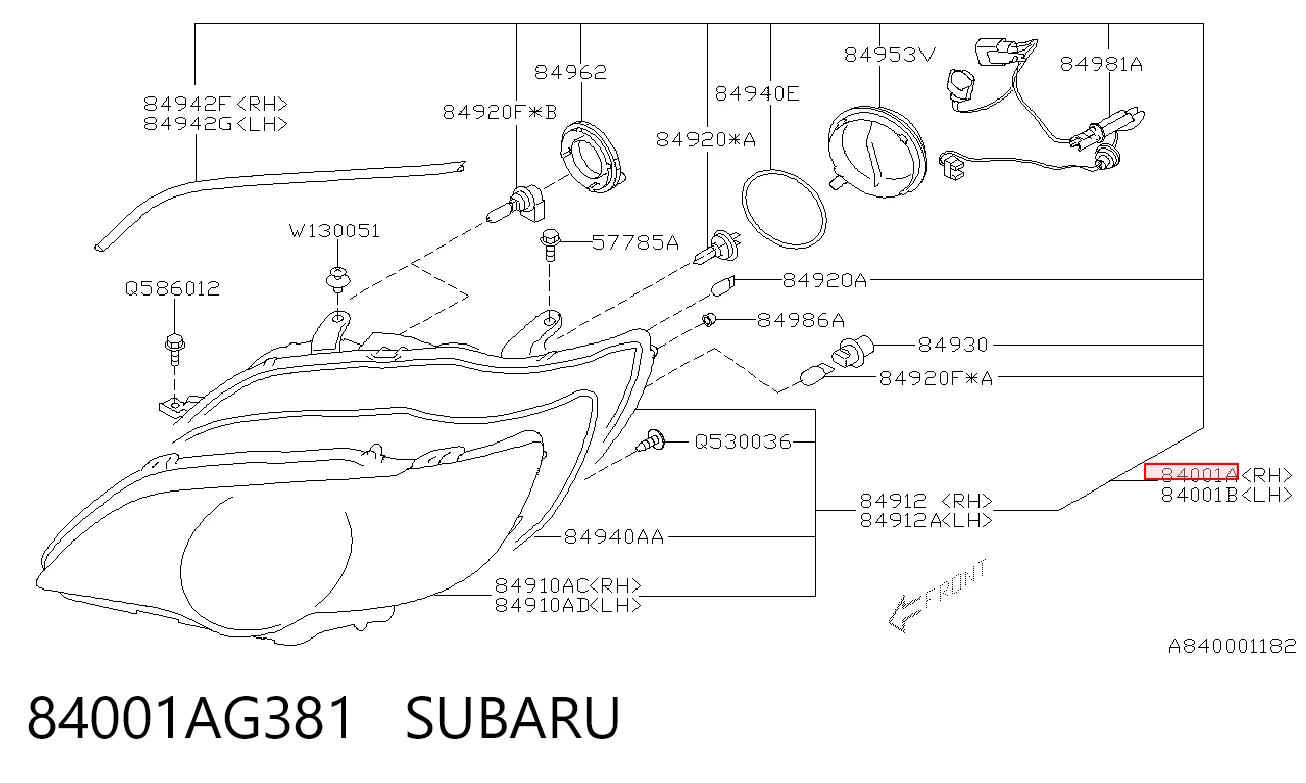 Luz derecha para Subaru Legacy IV B13