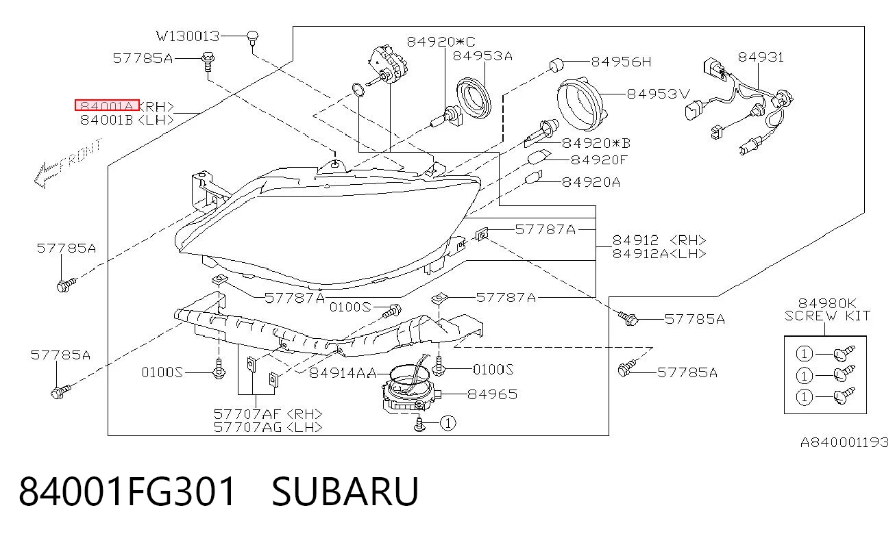 84001FG301 Subaru