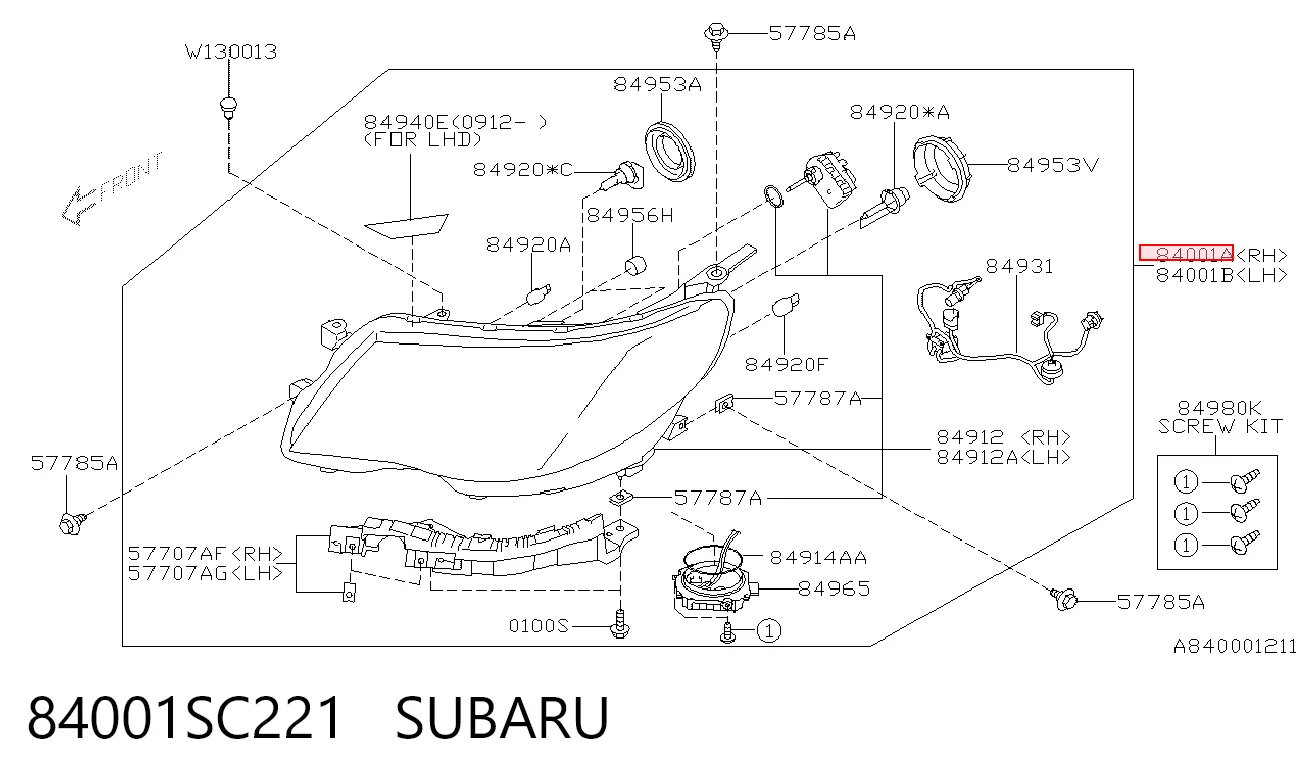 Faro delantero derecho Subaru Forester III