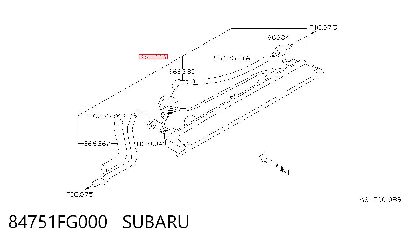 84751FG000 Subaru Luz central de freno