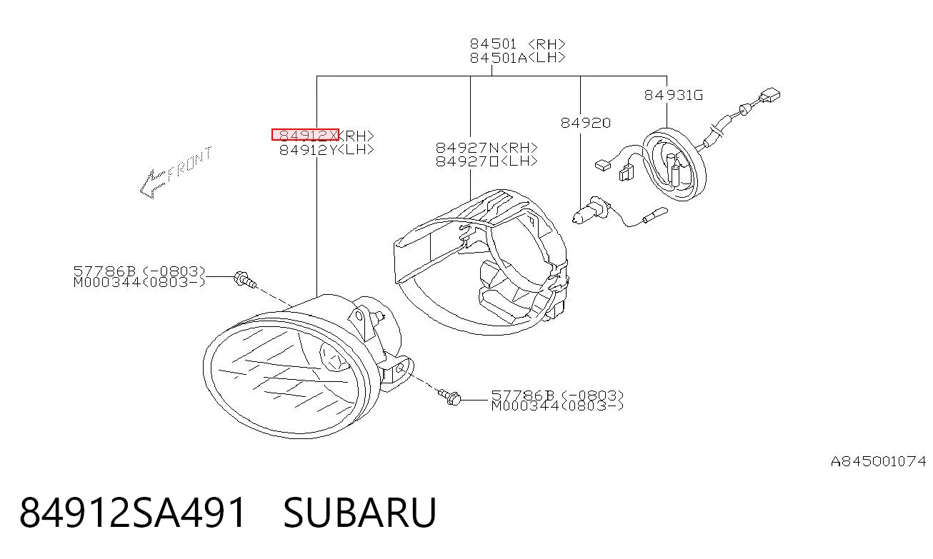 84912SA491 Subaru