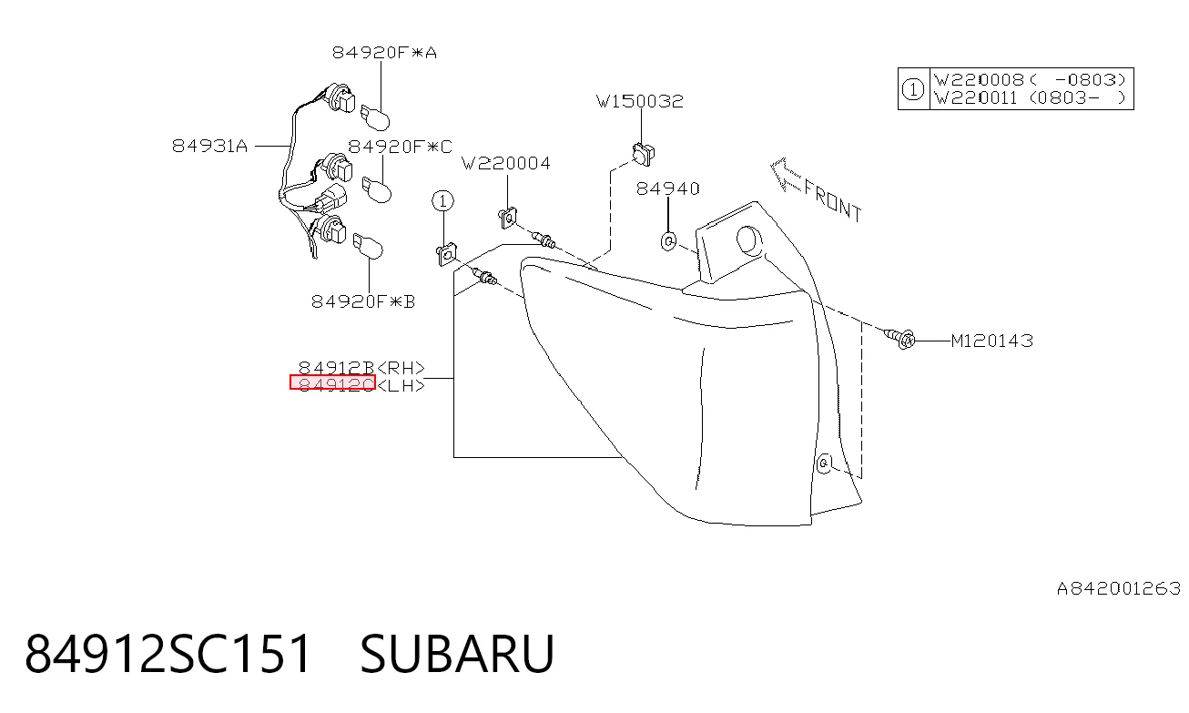 84912SC151 Subaru