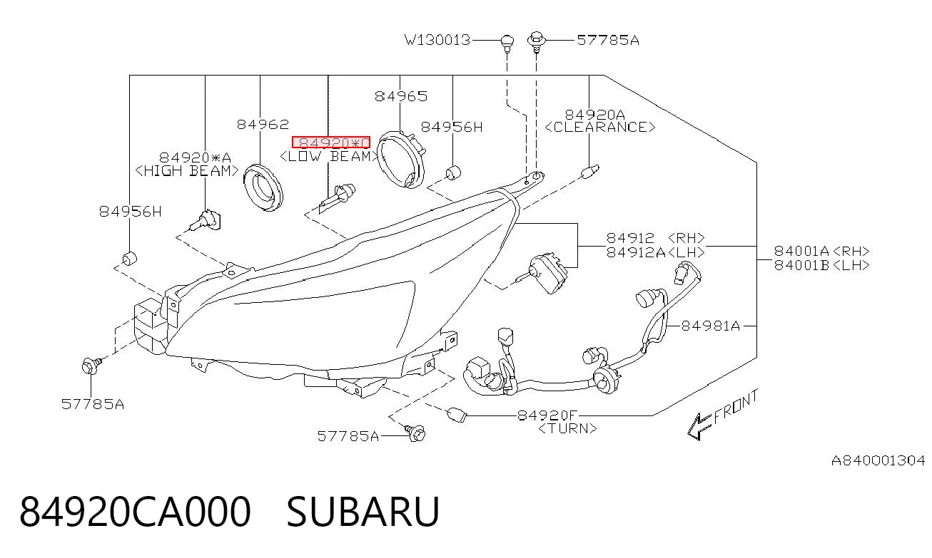 84920CA000 Subaru