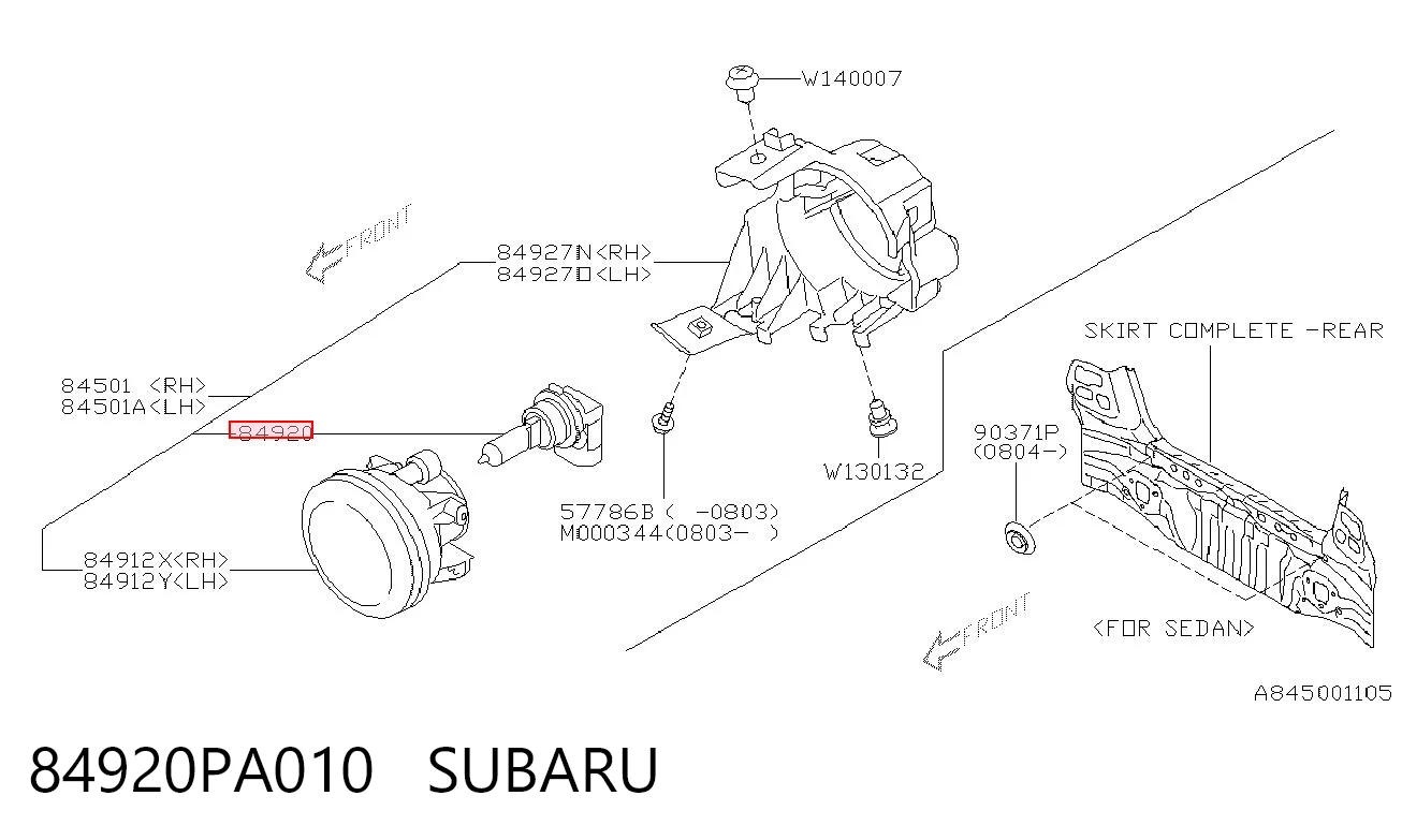 84920PA010 Subaru