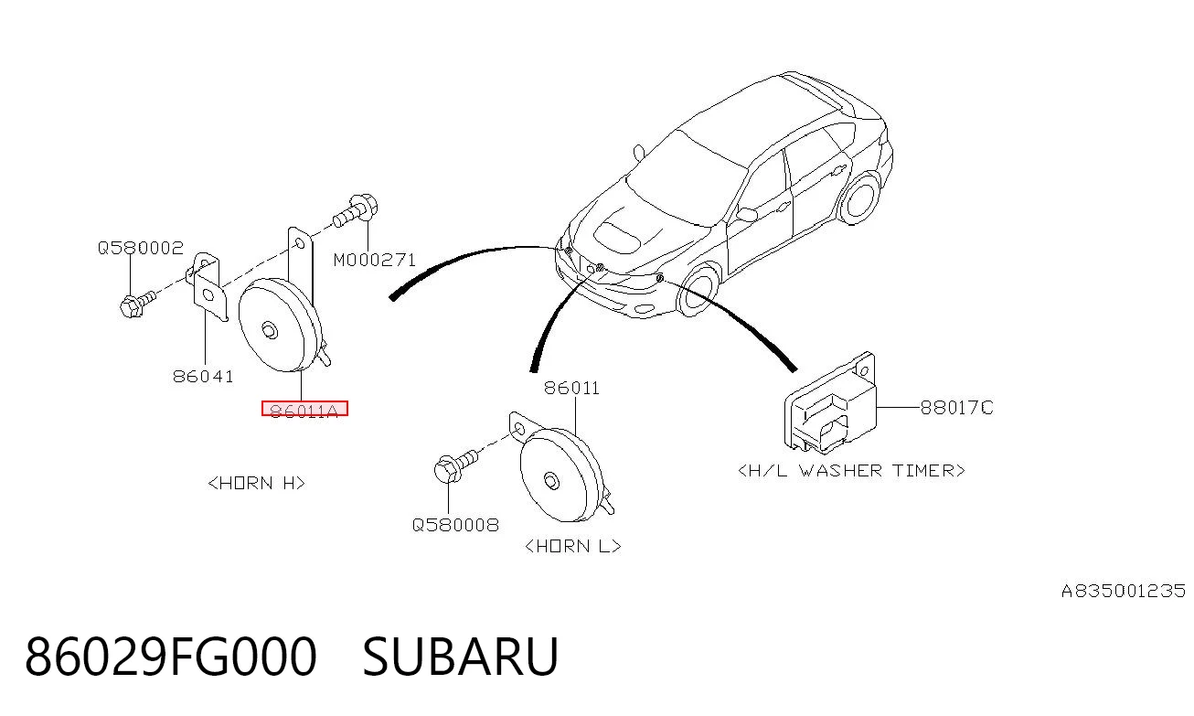 86029FG000 Subaru Claxon