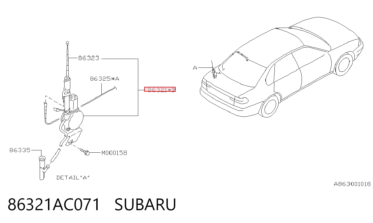 Comprar Antena Subaru Legacy II BD, BG a bajo precio