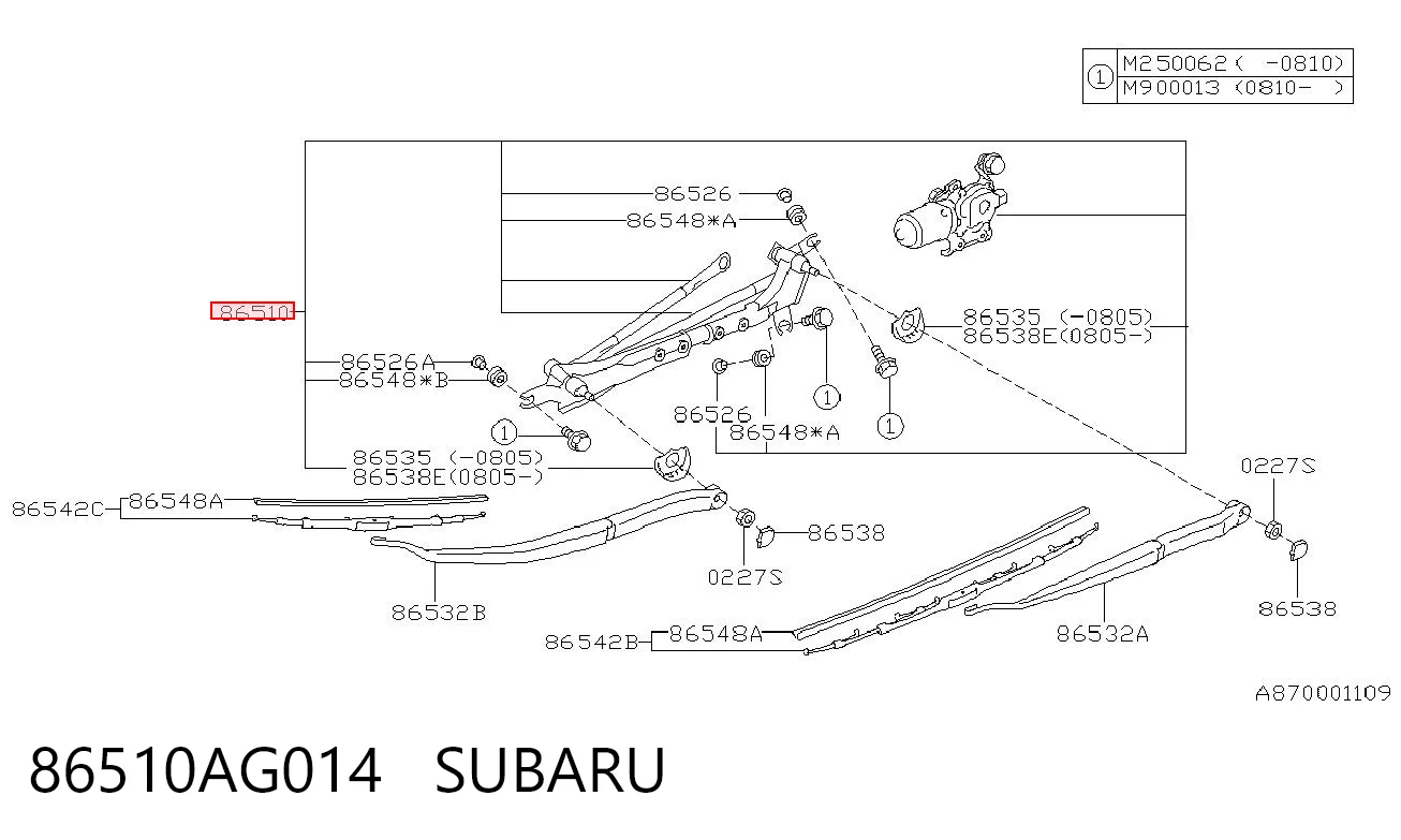Trapezio del limpiaparabrisas Subaru Outback III familiar (B13, BP) (2003 - 2009) precio, desde 75,50 EUR