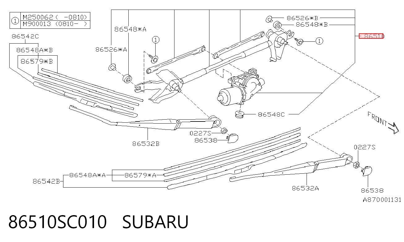 Varillaje de limpiaparabrisas para Subaru Forester III S12, SH