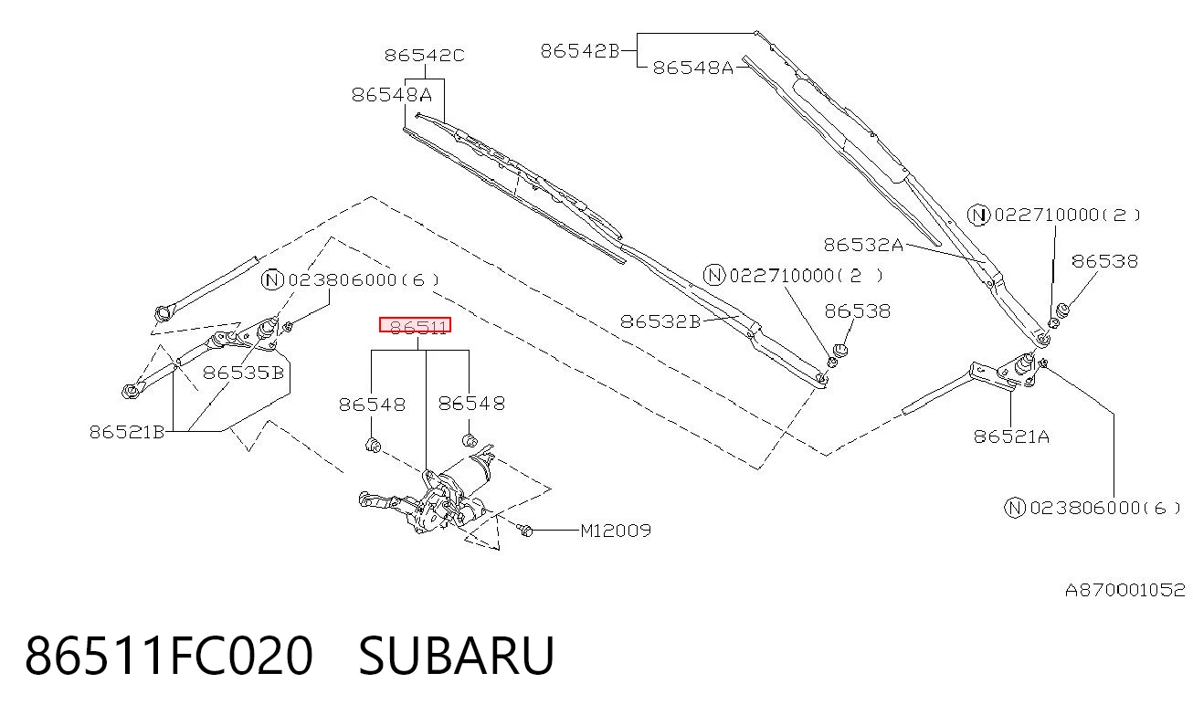 Motor limpiaparabrisas para Subaru Forester I S10, SF