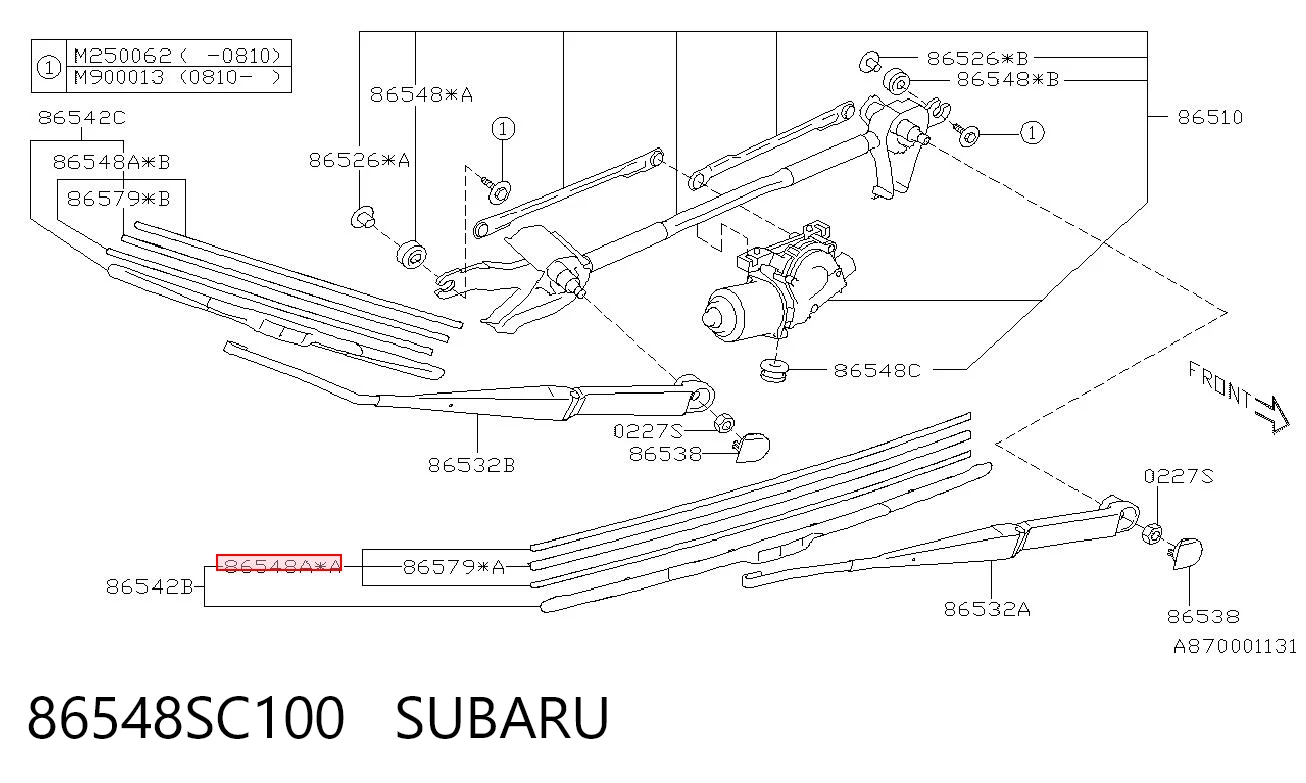 86548SC100 Subaru Goma de la escobilla del limpiaparabrisas del lado del conductor