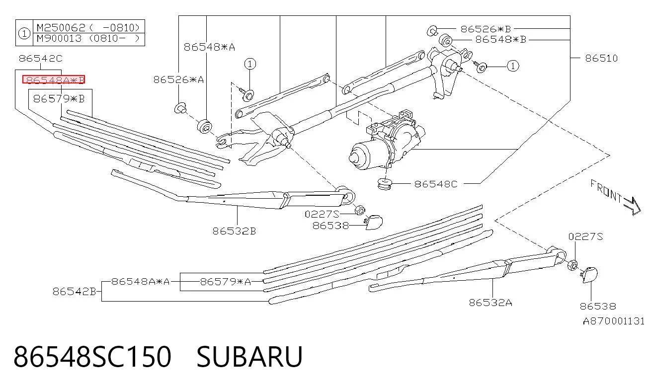 86548SC150 Subaru Goma del limpiaparabrisas lado pasajero